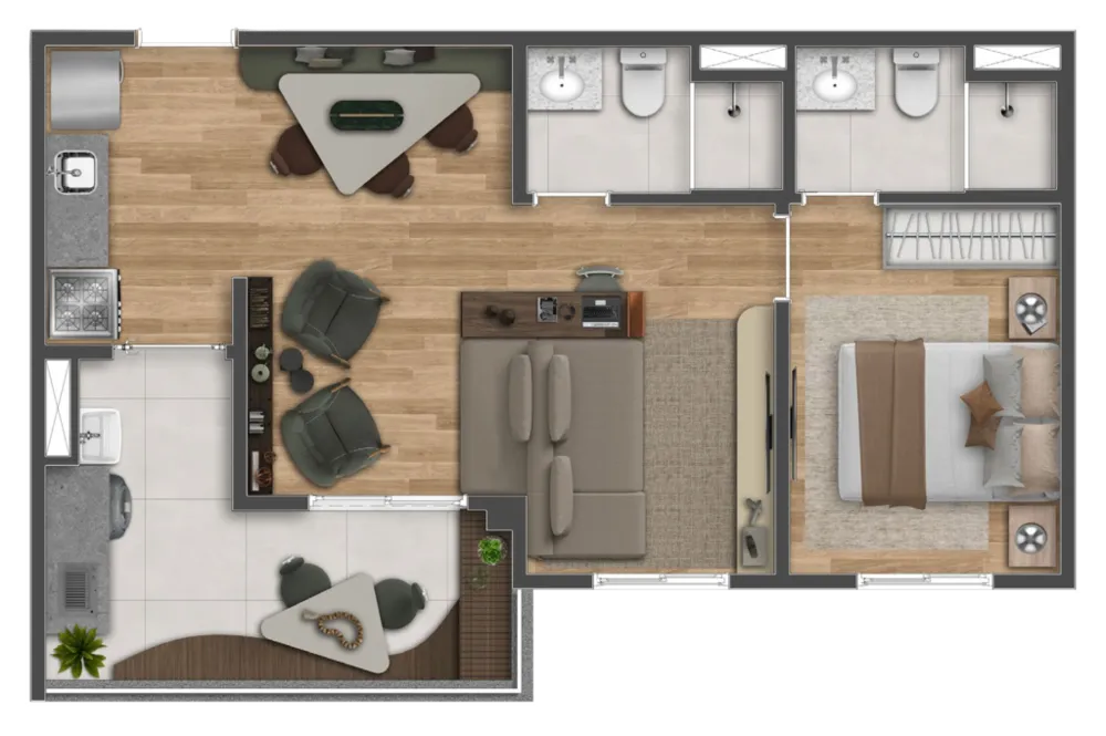 Apartamento, 2 quartos, 50 m² - Foto 1