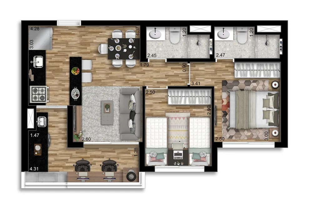 Apartamento, 3 quartos, 66 m² - Foto 11