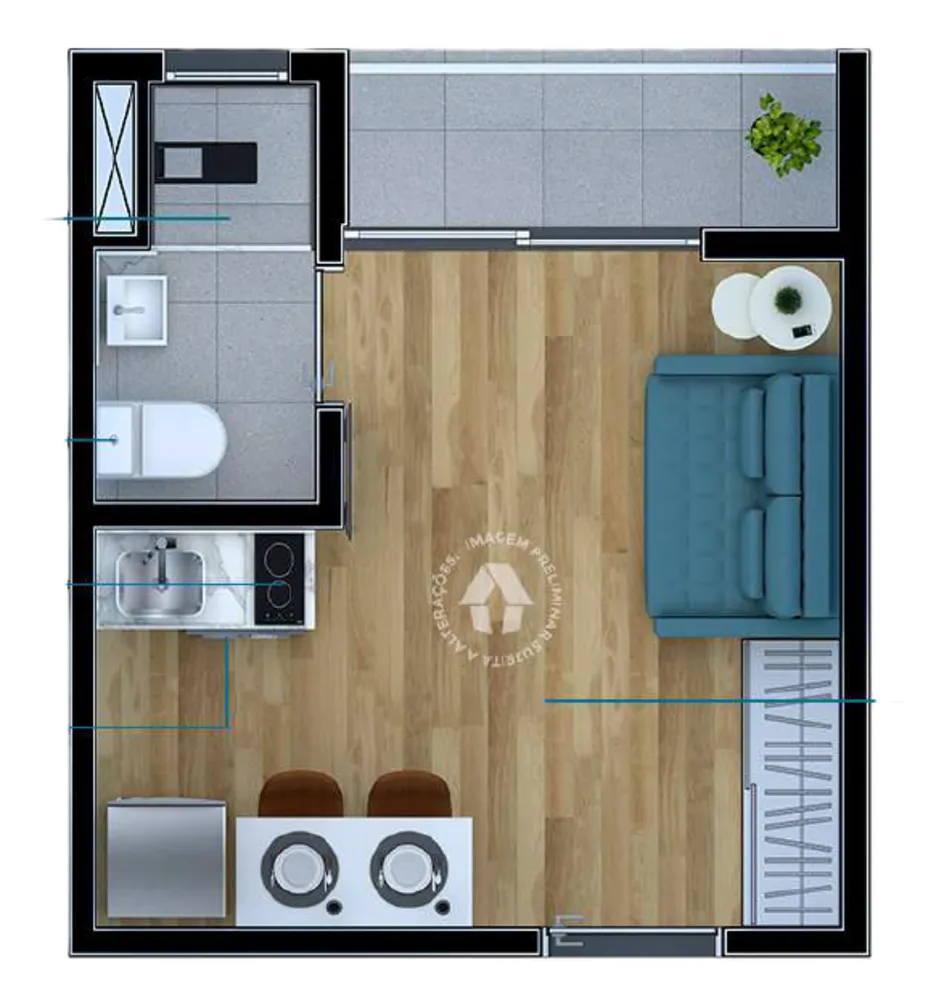 Apartamento, 1 quarto, 27 m² - Foto 8