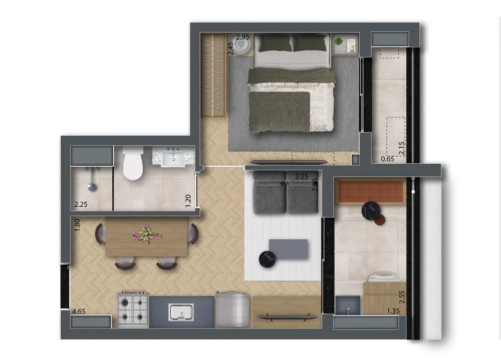 Apartamento, 1 quarto, 34 m² - Foto 7