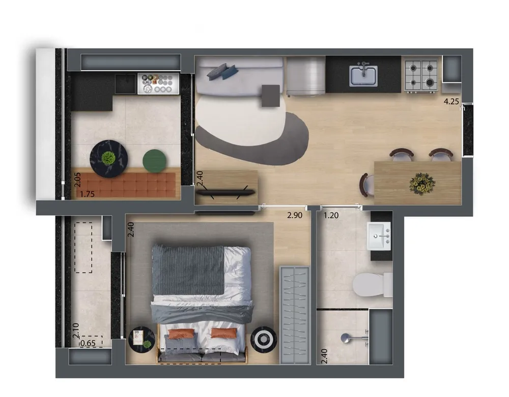 Apartamento, 1 quarto, 34 m² - Foto 6