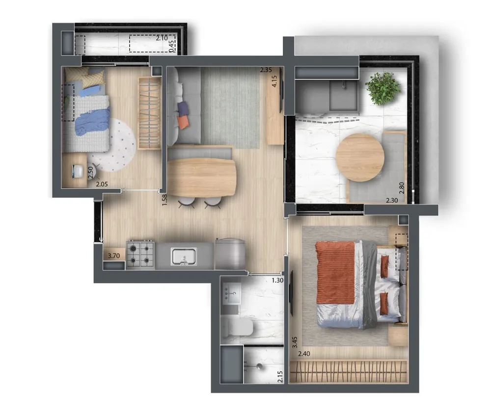 Apartamento, 1 quarto, 34 m² - Foto 8