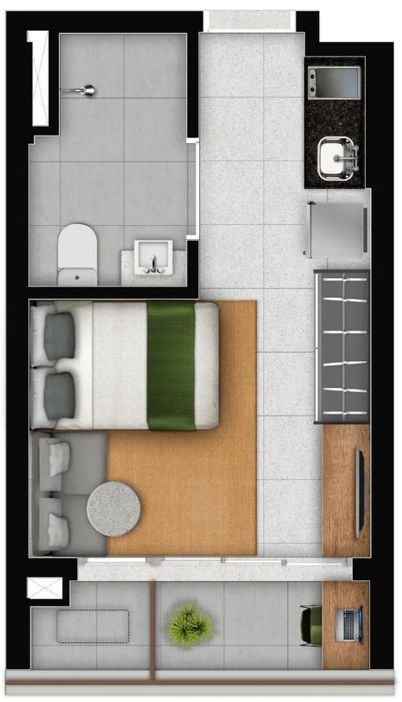 Apartamento, 1 quarto, 23 m² - Foto 1