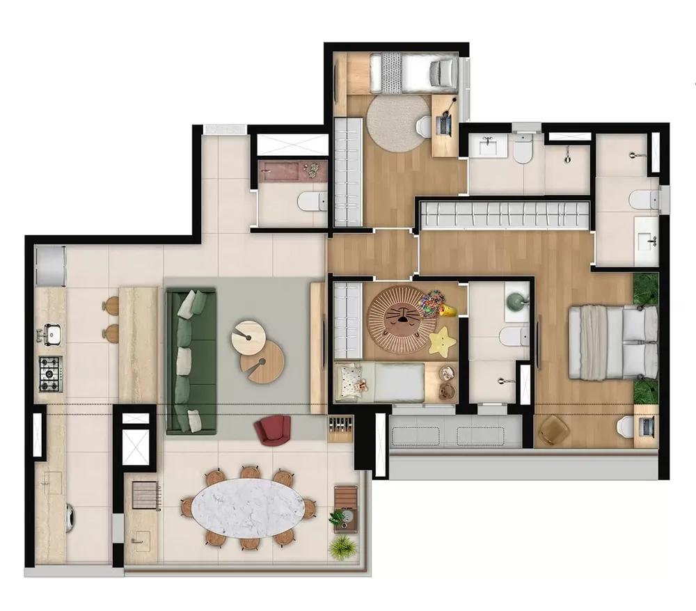 Apartamento, 2 quartos, 69 m² - Foto 2