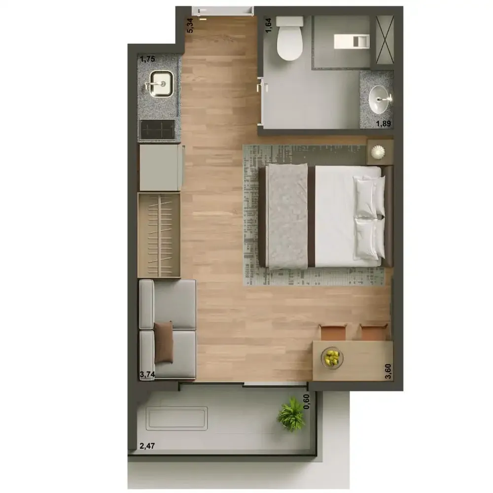 Apartamento, 1 quarto, 28 m² - Foto 5