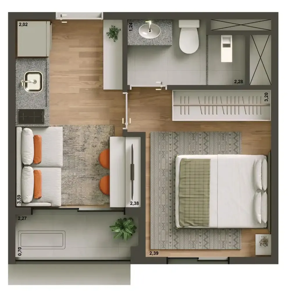 Apartamento, 1 quarto, 28 m² - Foto 8