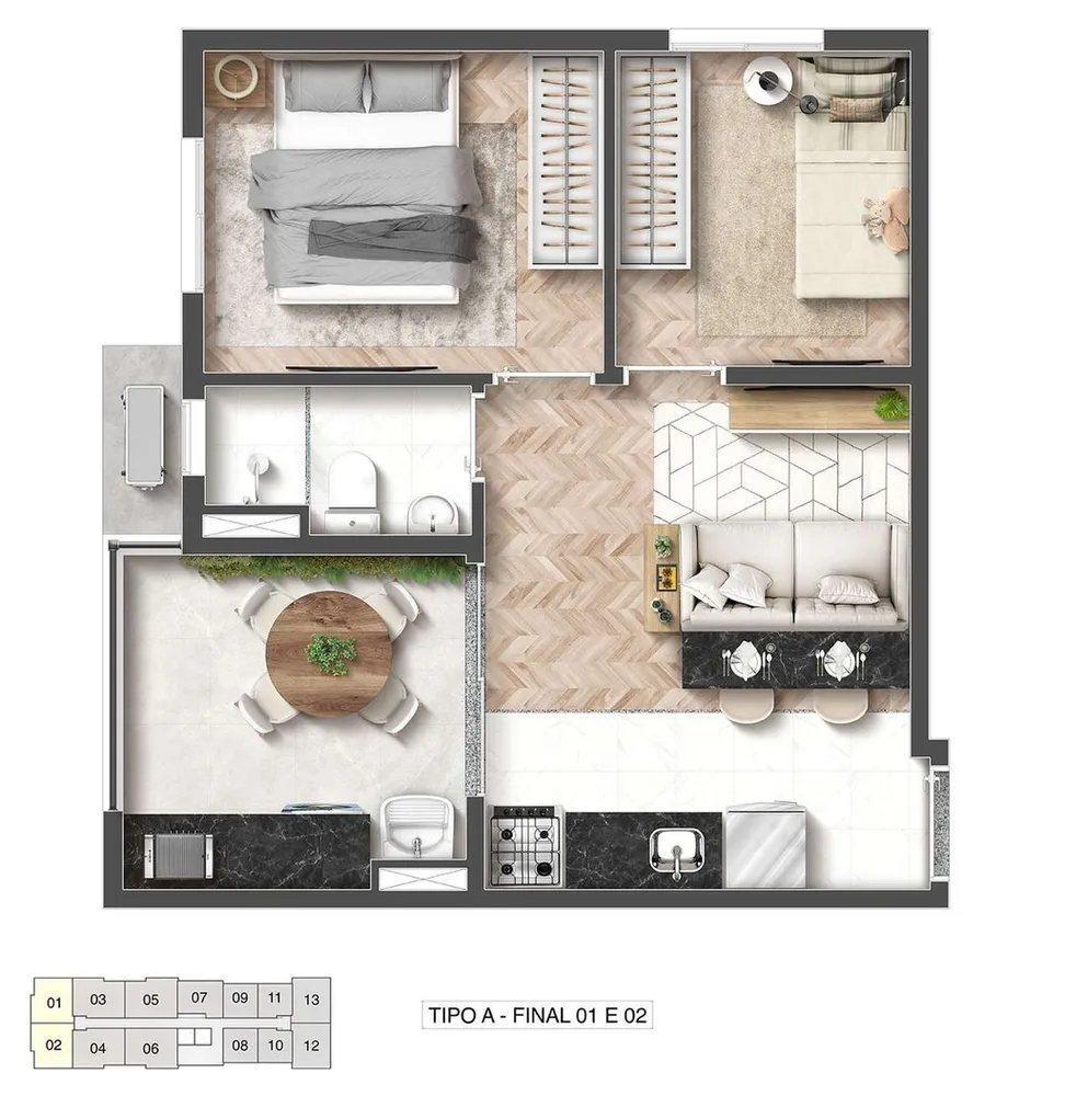 Apartamento, 2 quartos, 39 m² - Foto 6