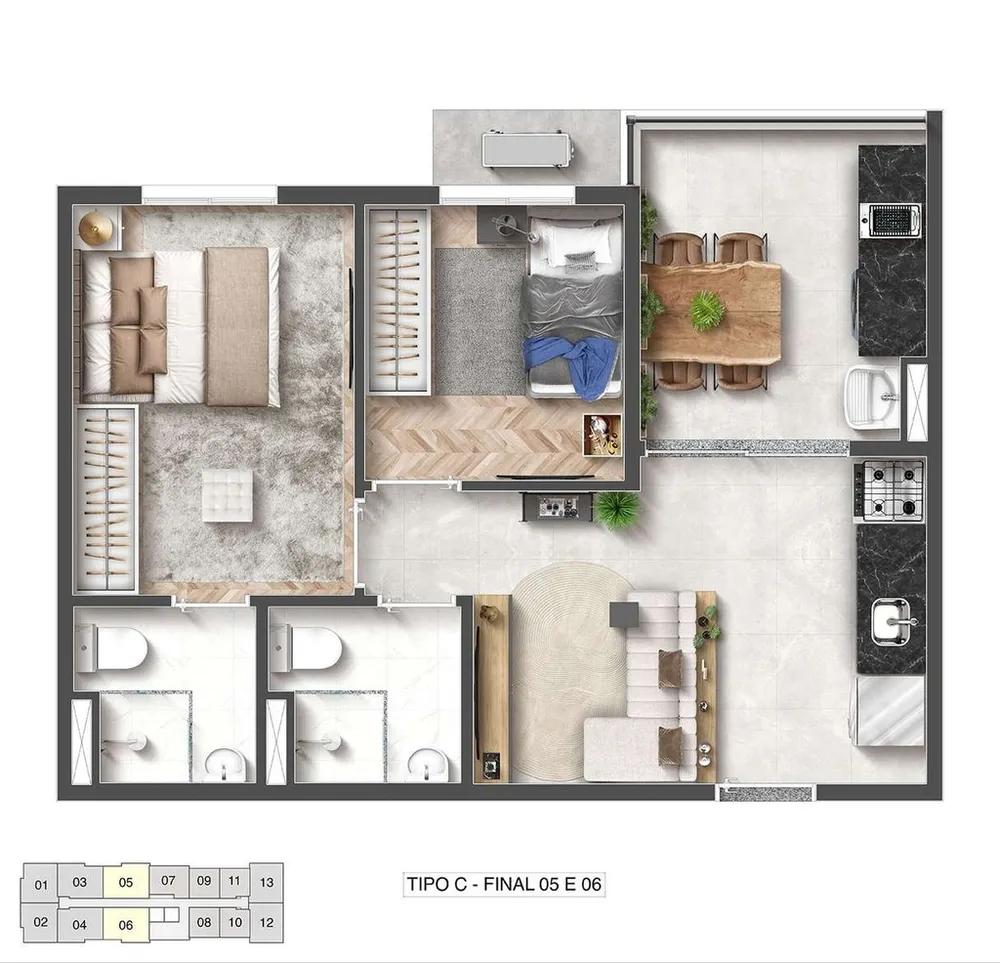 Apartamento, 2 quartos, 39 m² - Foto 8