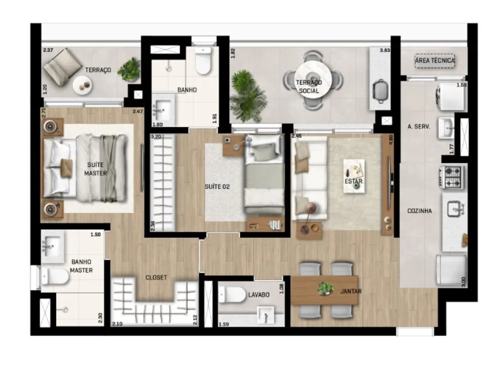 Apartamento, 2 quartos, 72 m² - Foto 11