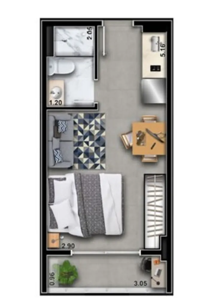 Apartamento, 1 quarto, 22 m² - Foto 2