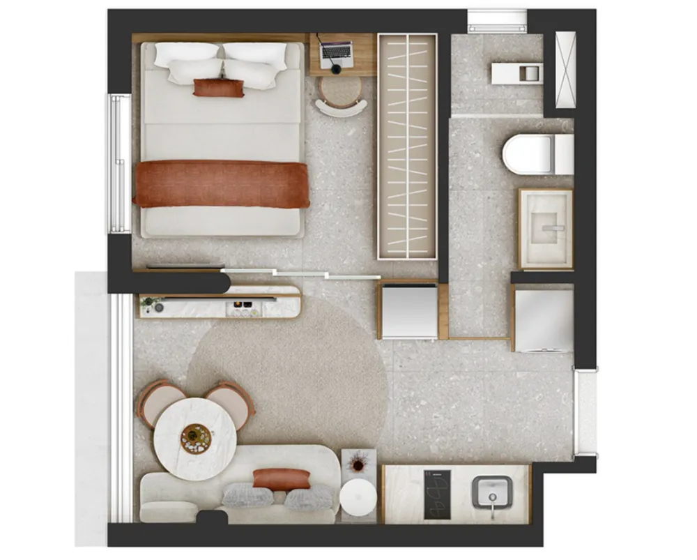 Apartamento, 1 quarto, 25 m² - Foto 2