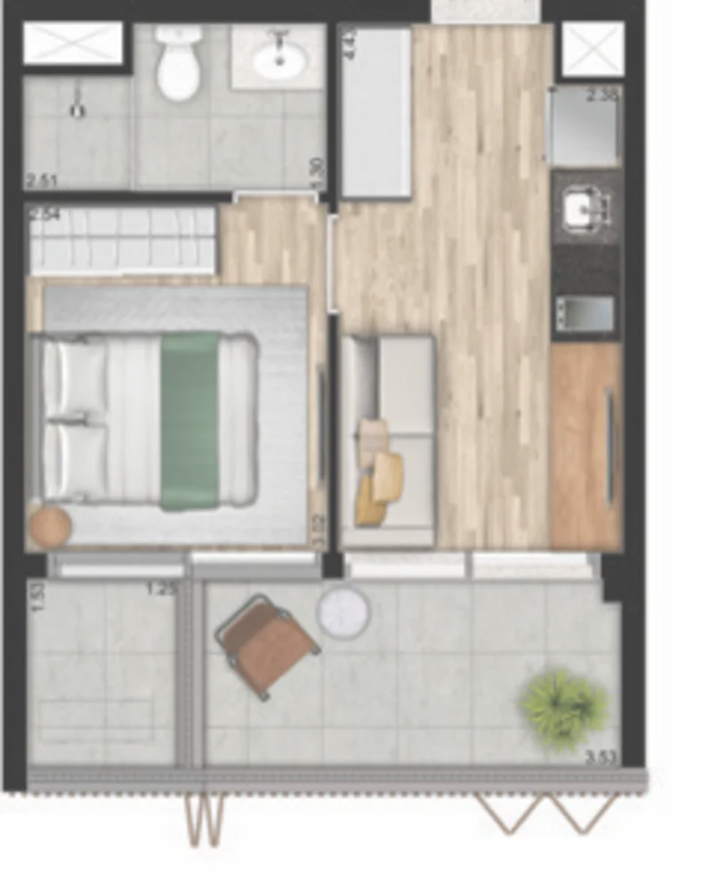 Apartamento, 1 quarto, 23 m² - Foto 4