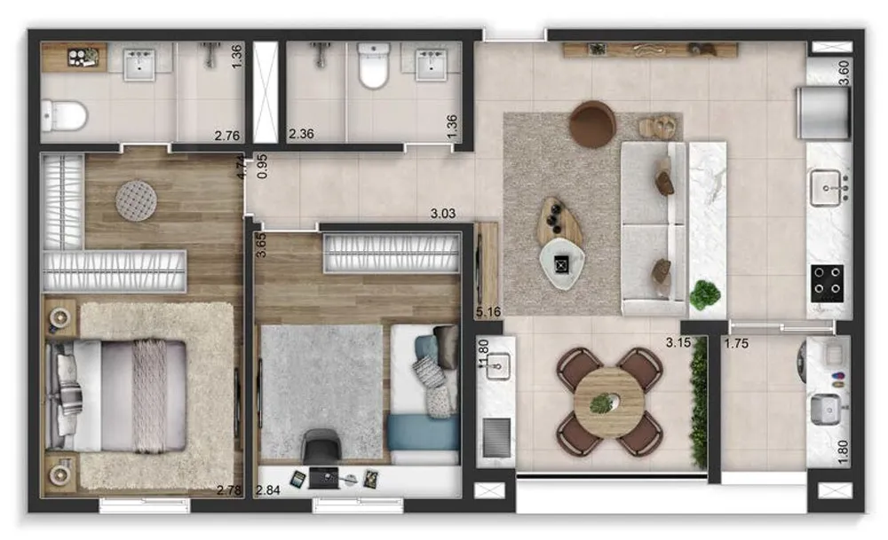 Apartamento, 2 quartos, 75 m² - Foto 4