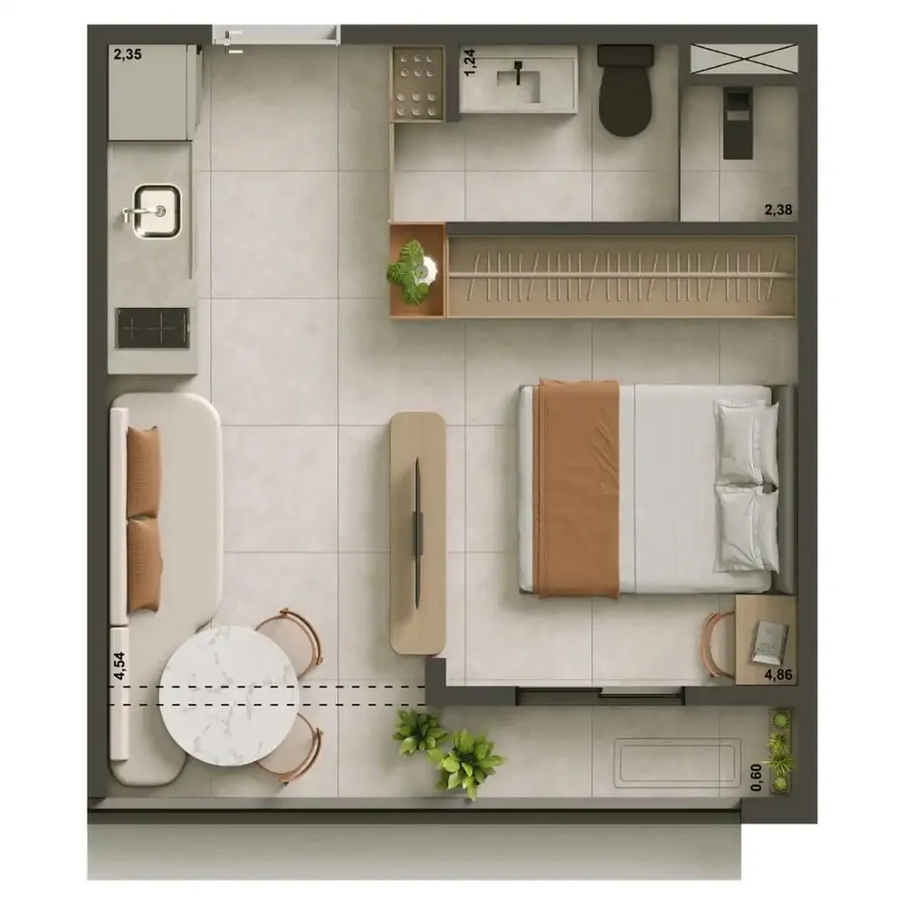 Apartamento, 1 quarto, 28 m² - Foto 5