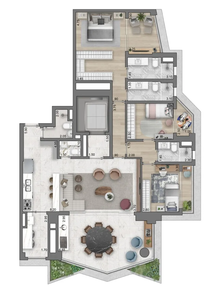 Apartamento, 3 quartos, 162 m² - Foto 3