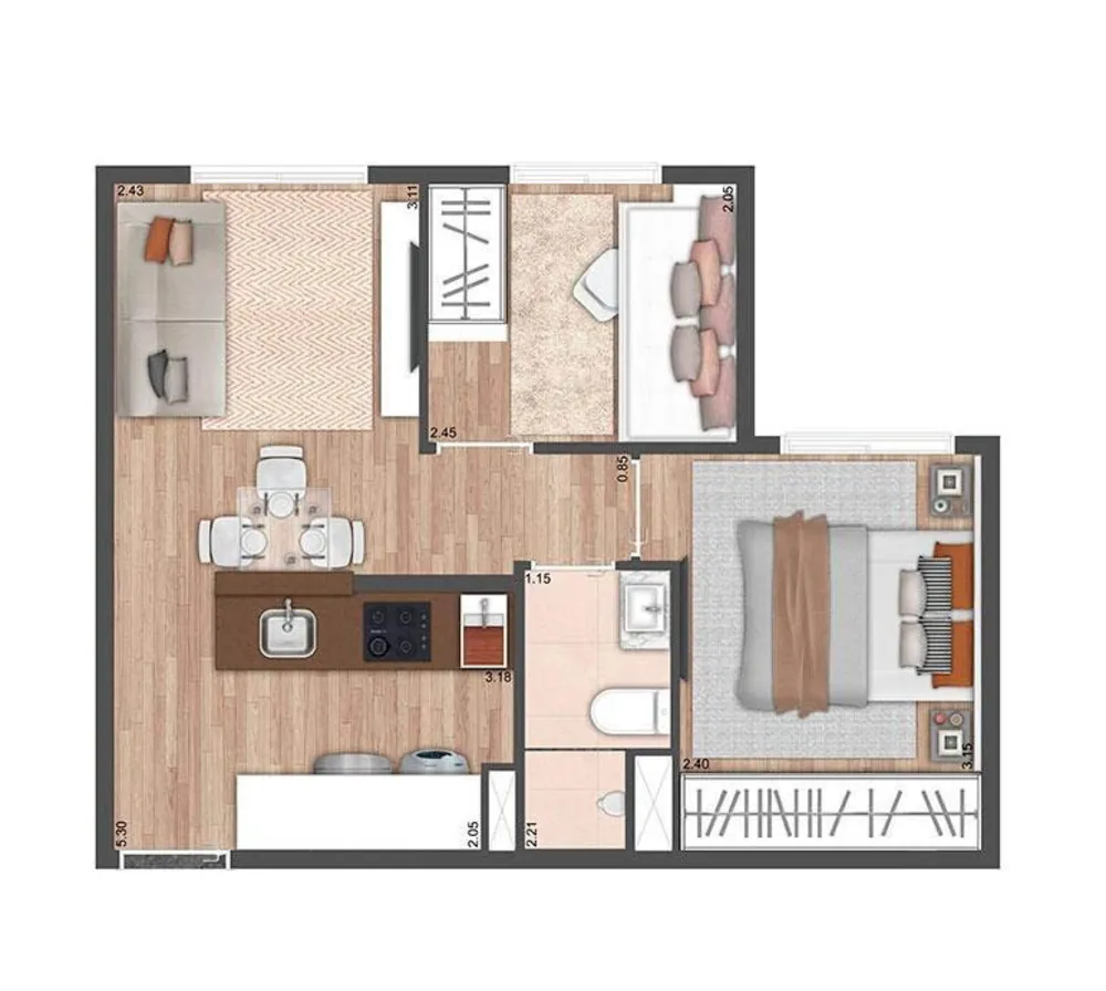 Apartamento, 2 quartos, 34 m² - Foto 7