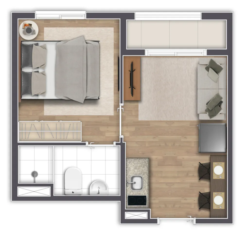 Apartamento, 1 quarto, 34 m² - Foto 6