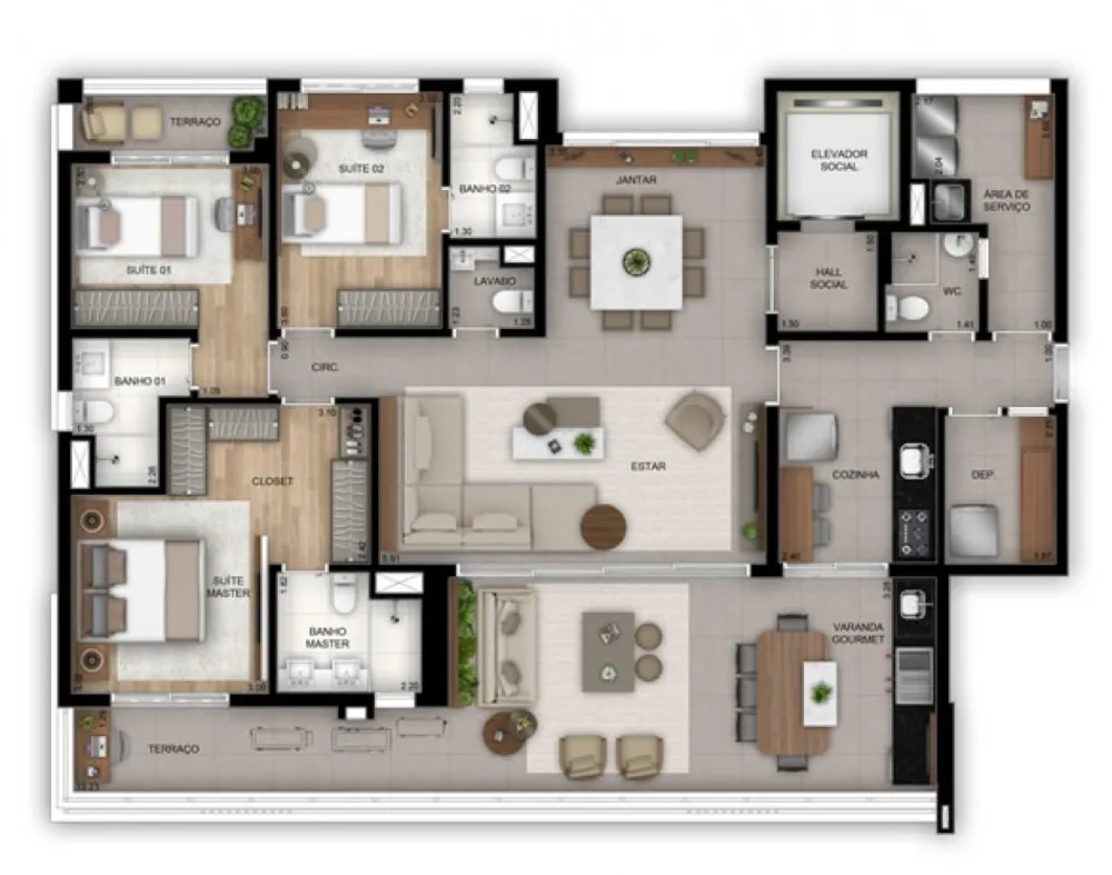 Apartamento, 3 quartos, 160 m² - Foto 7