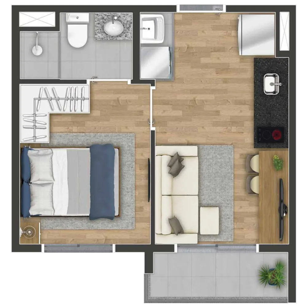 Apartamento, 1 quarto, 26 m² - Foto 2