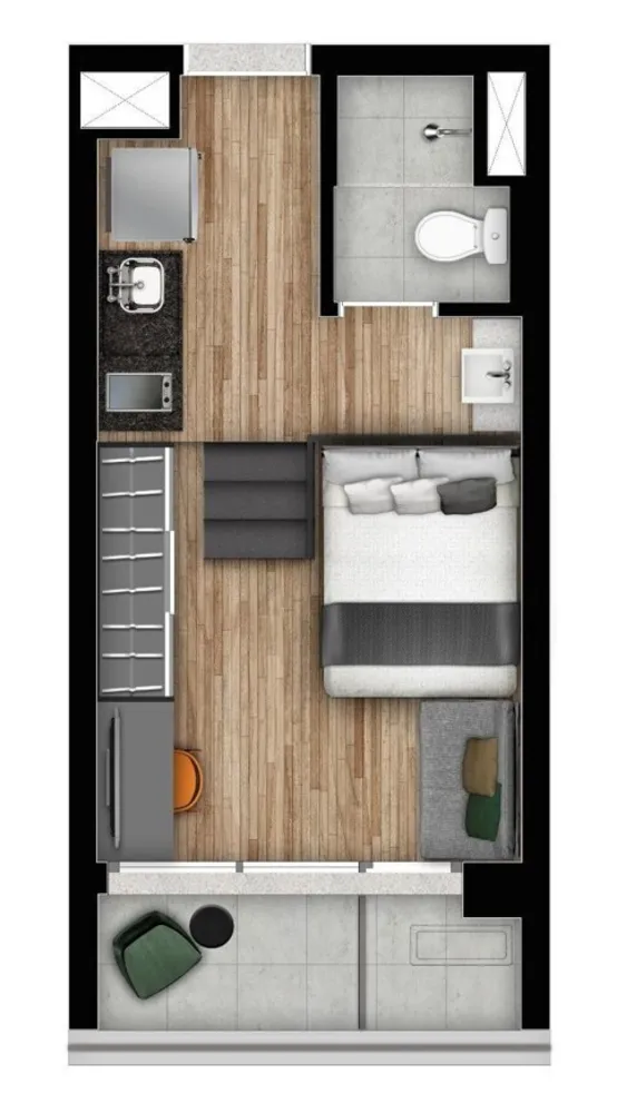 Apartamento, 1 quarto, 23 m² - Foto 1