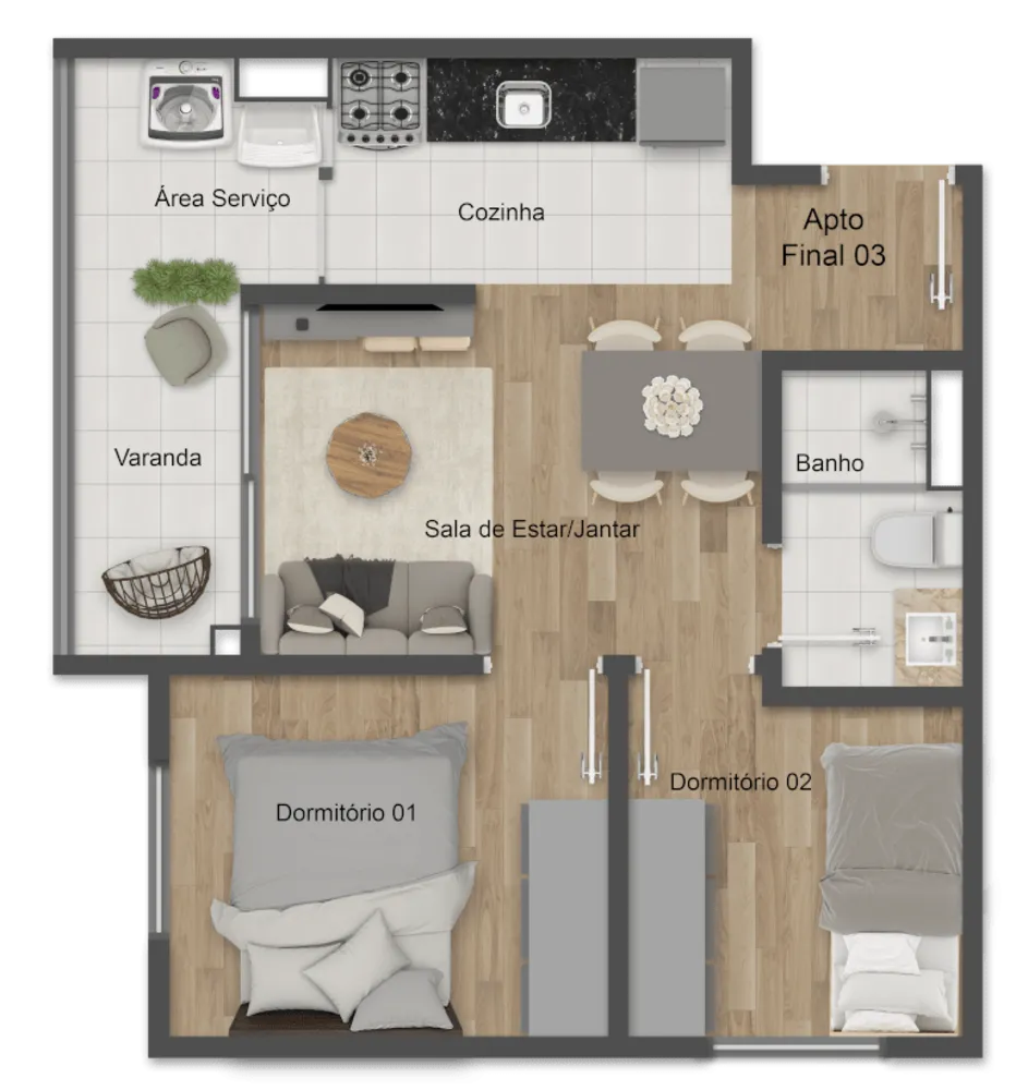 Apartamento, 2 quartos, 49 m² - Foto 12