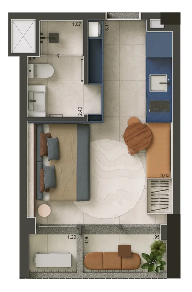 Apartamento, 1 quarto, 25 m² - Foto 12
