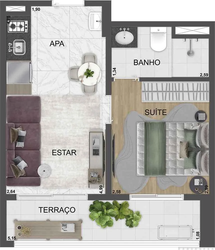 Apartamento, 1 quarto, 29 m² - Foto 8