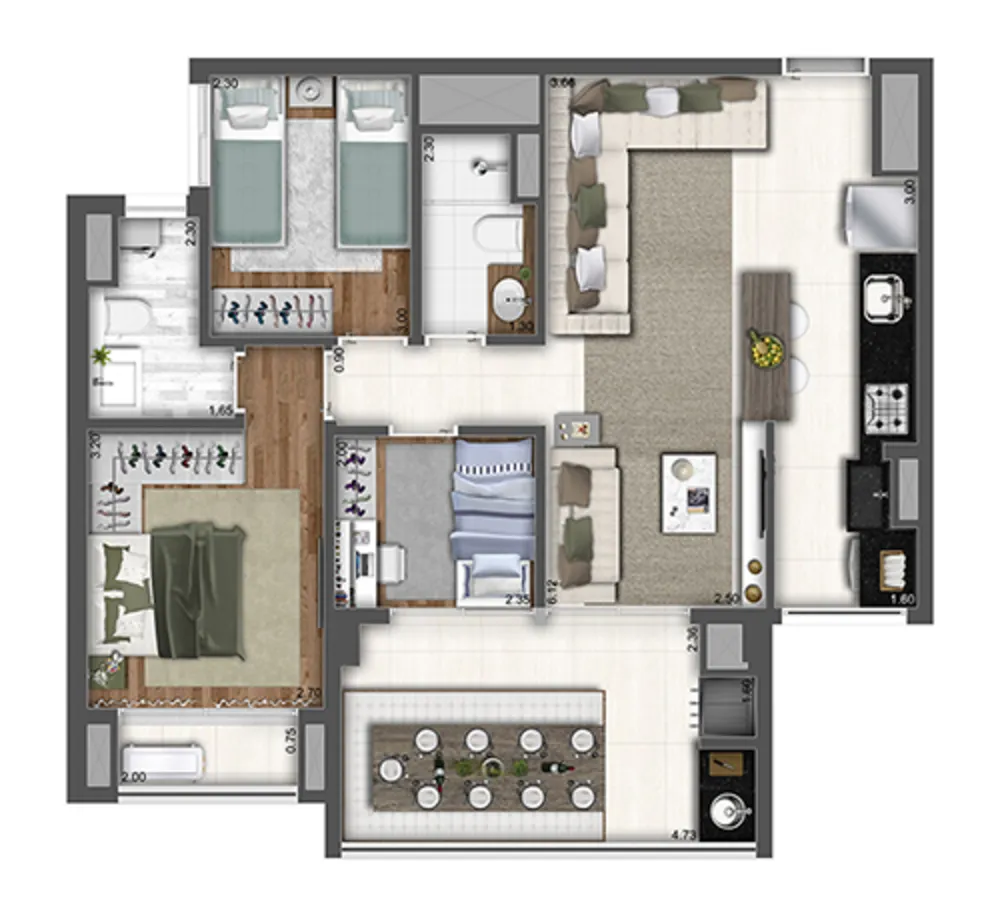 Apartamento, 3 quartos, 78 m² - Foto 11