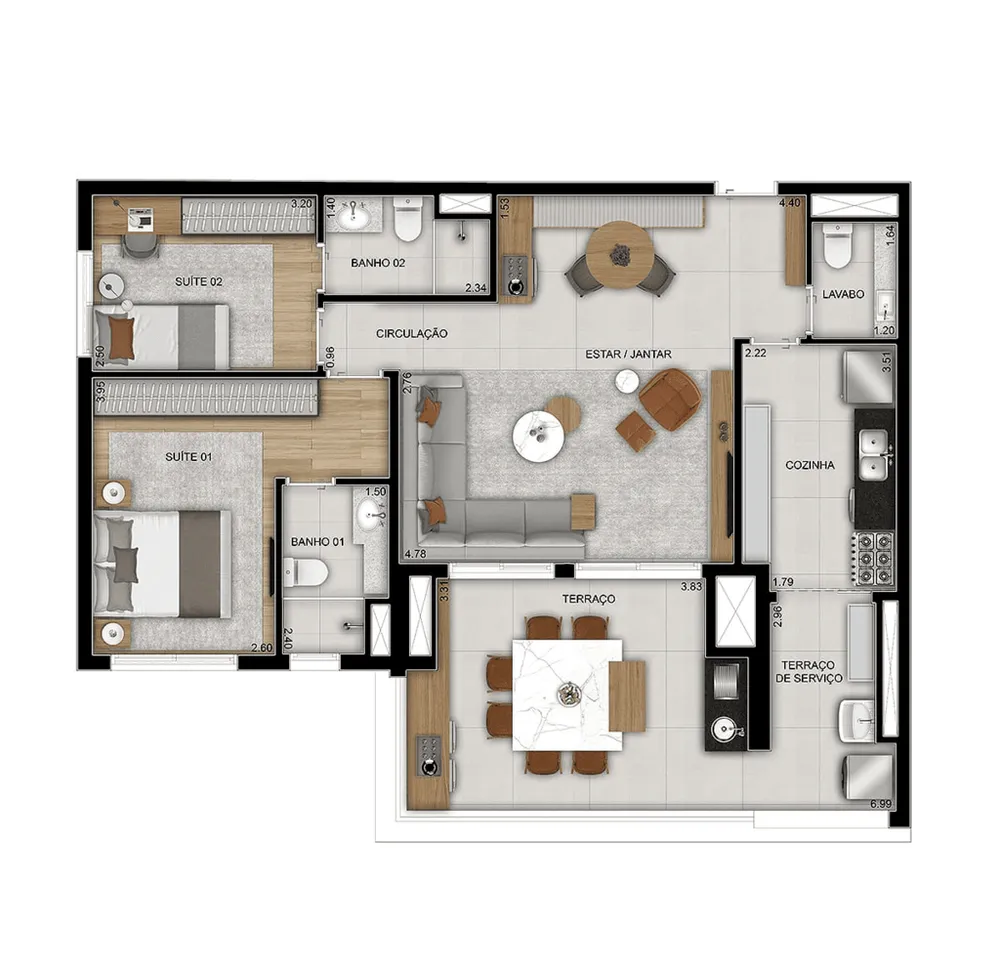 Apartamento, 2 quartos, 75 m² - Foto 12