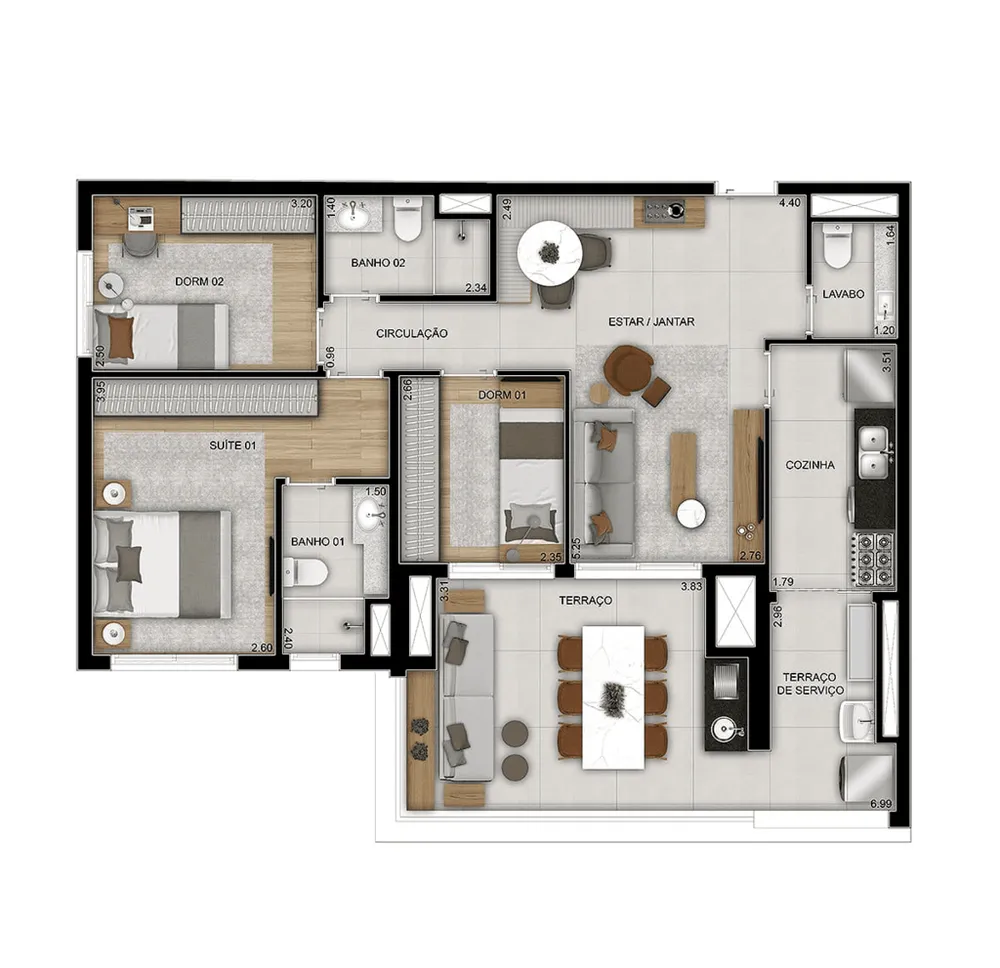 Apartamento, 2 quartos, 75 m² - Foto 11