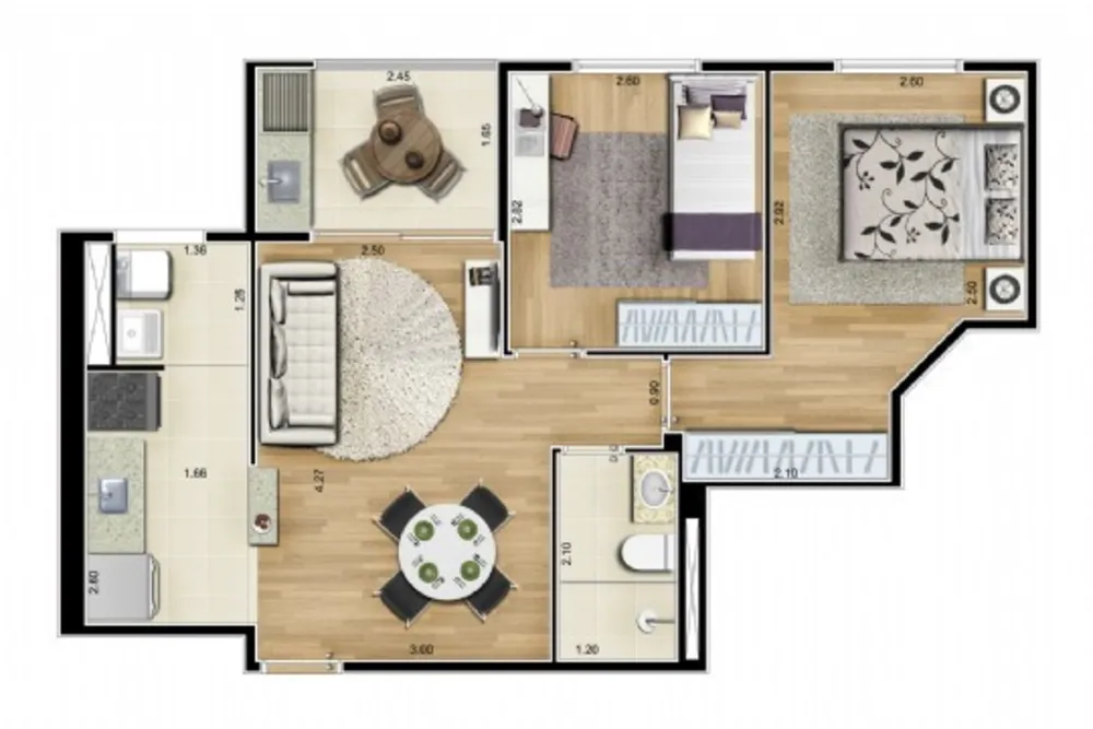 Apartamento, 3 quartos, 58 m² - Foto 1