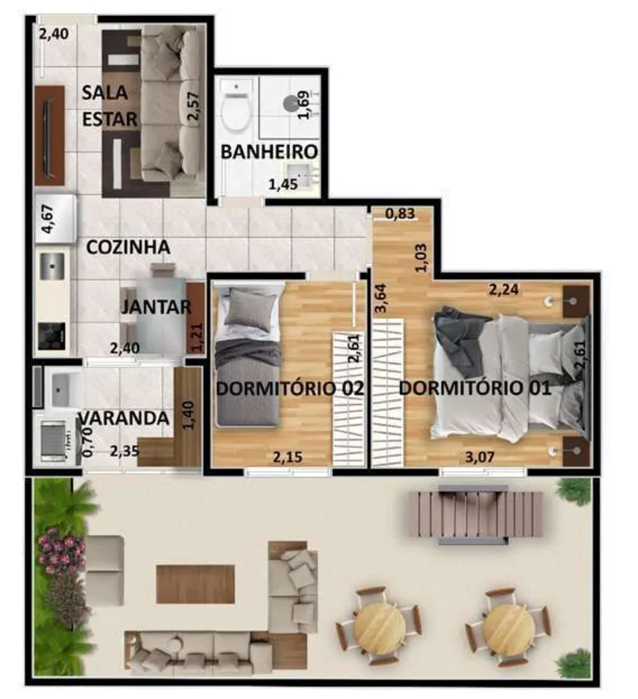 Apartamento, 2 quartos, 61 m² - Foto 6