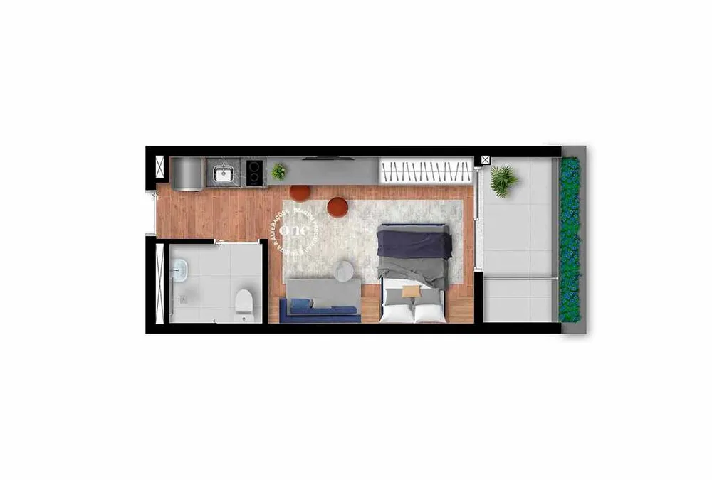Apartamento, 1 quarto, 34 m² - Foto 2