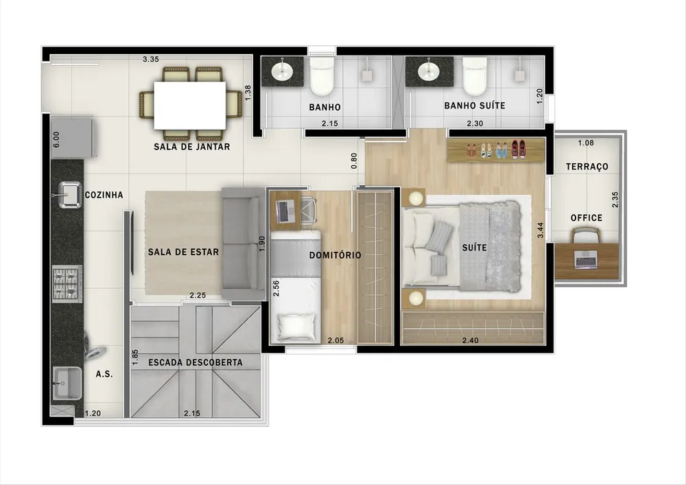 Apartamento, 2 quartos, 44 m² - Foto 7