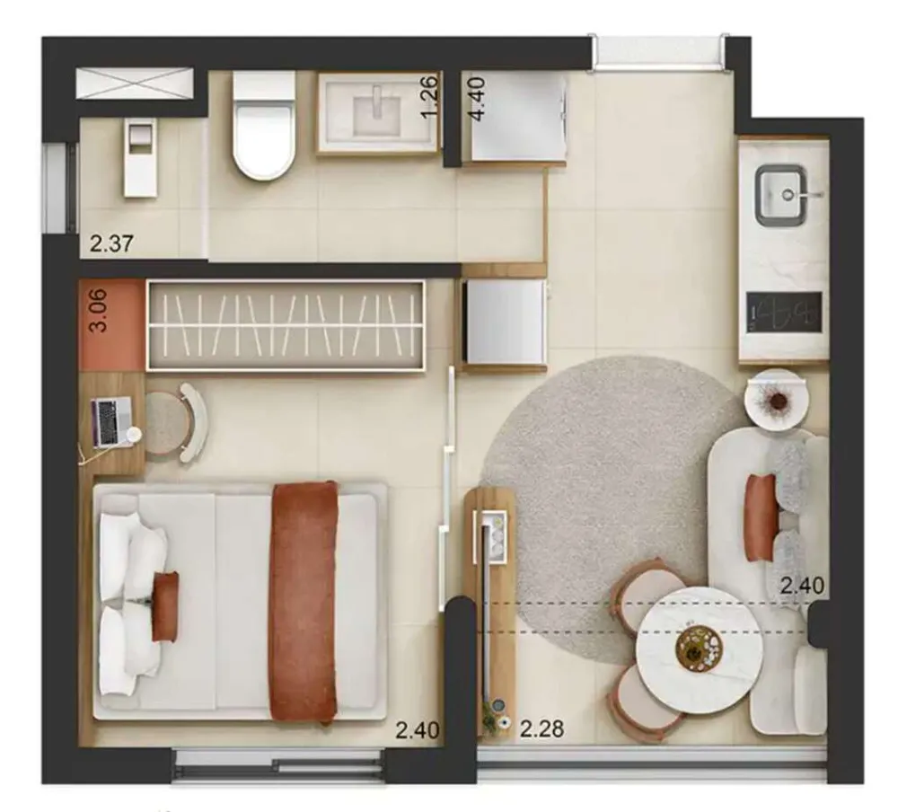 Apartamento, 1 quarto, 24 m² - Foto 1