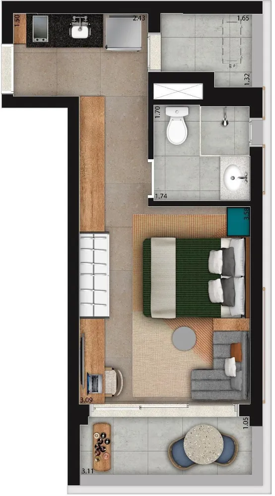 Apartamento, 1 quarto, 27 m² - Foto 12