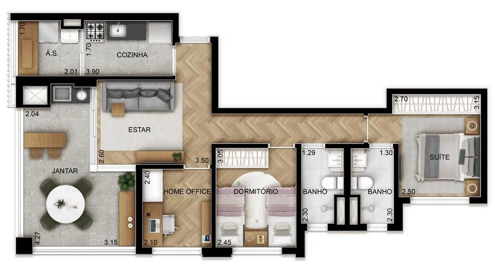 Apartamento, 2 quartos, 81 m² - Foto 4