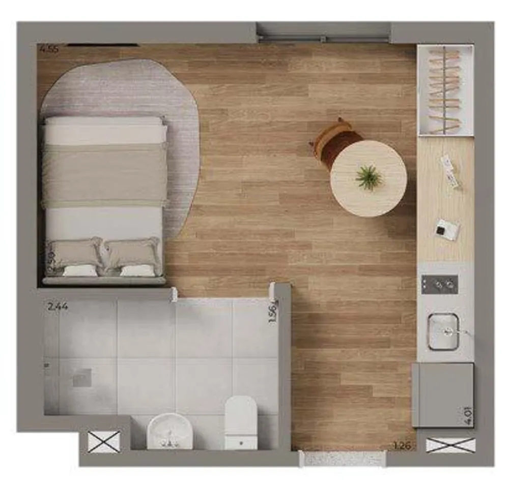 Apartamento, 1 quarto, 31 m² - Foto 8