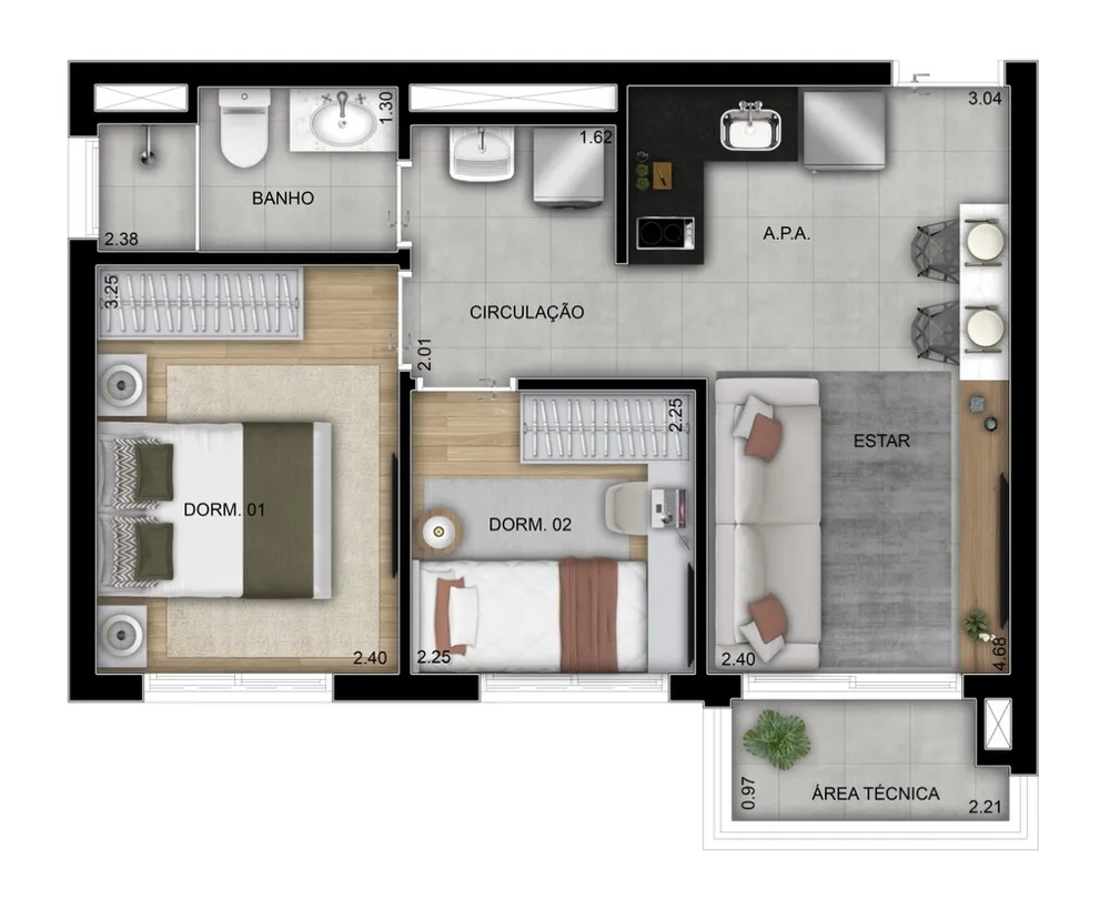 Apartamento, 2 quartos, 40 m² - Foto 6