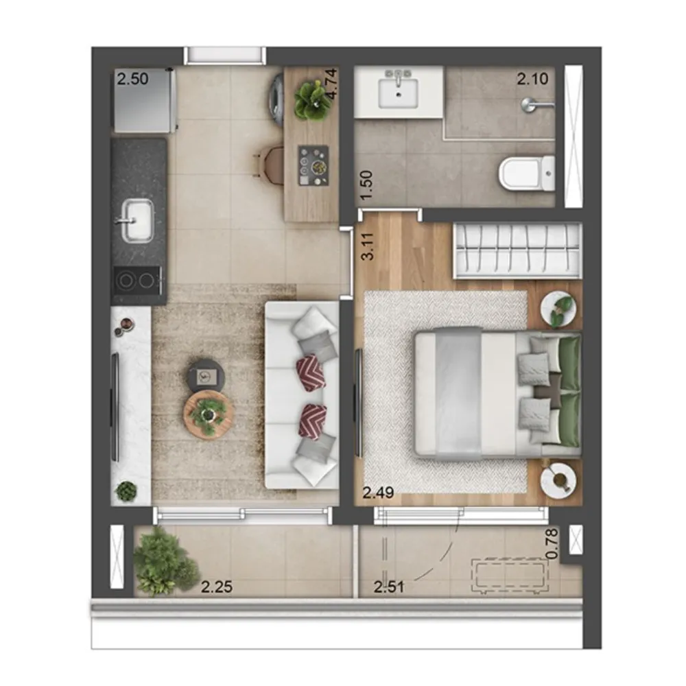 Apartamento, 1 quarto, 33 m² - Foto 7