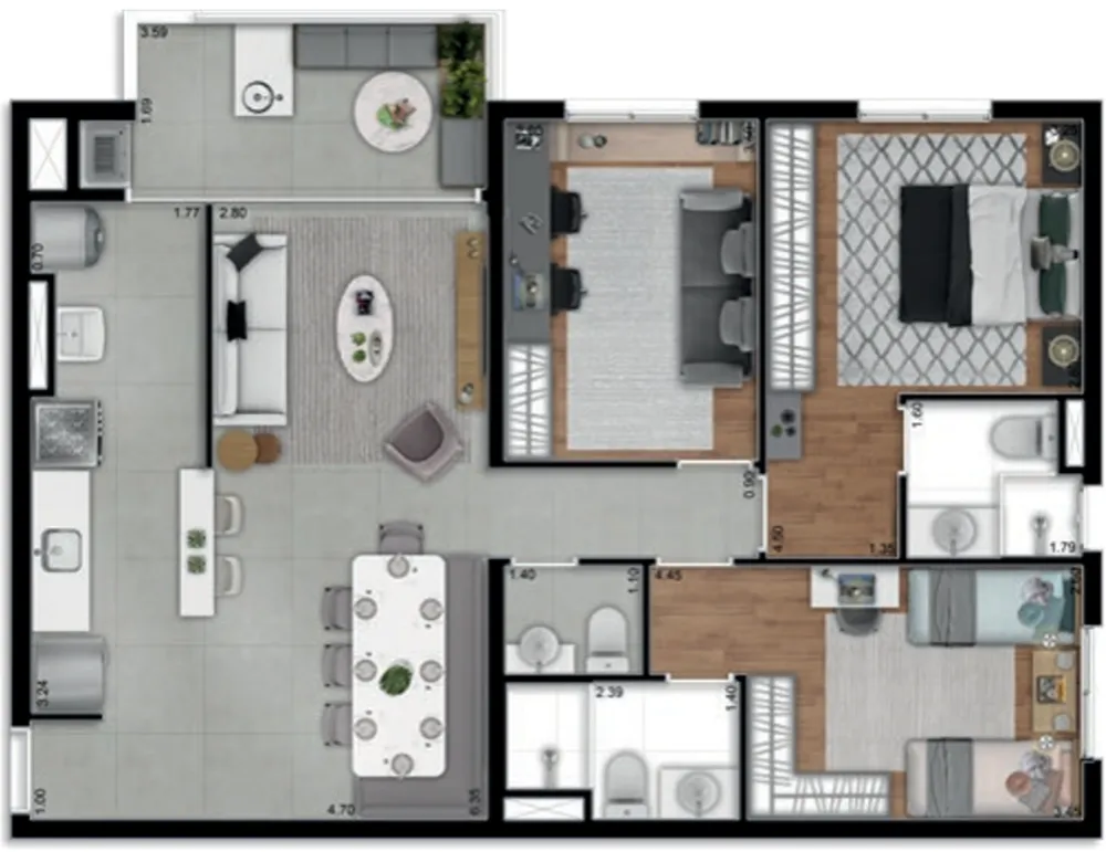 Apartamento, 2 quartos, 70 m² - Foto 11