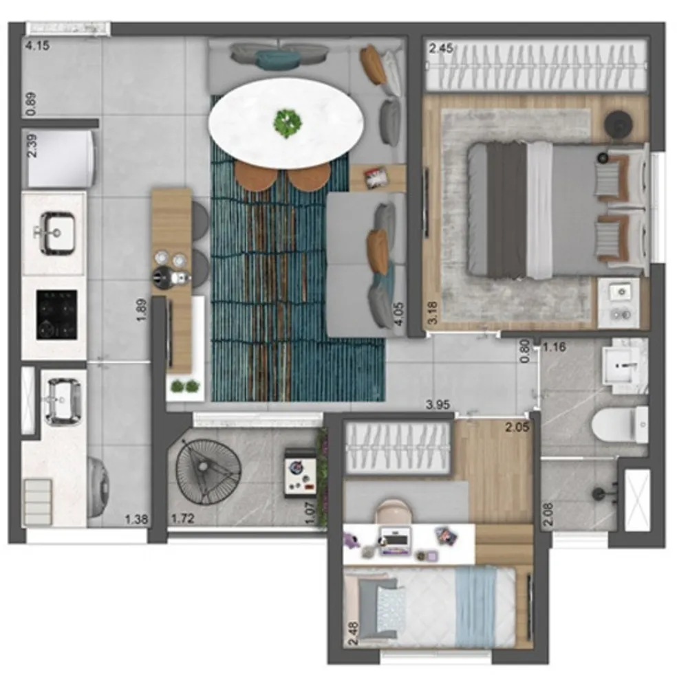 Apartamento, 2 quartos, 37 m² - Foto 1
