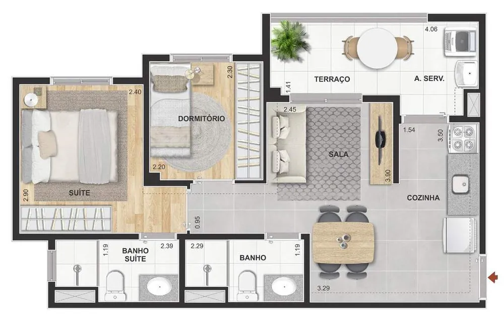 Apartamento, 2 quartos, 47 m² - Foto 12