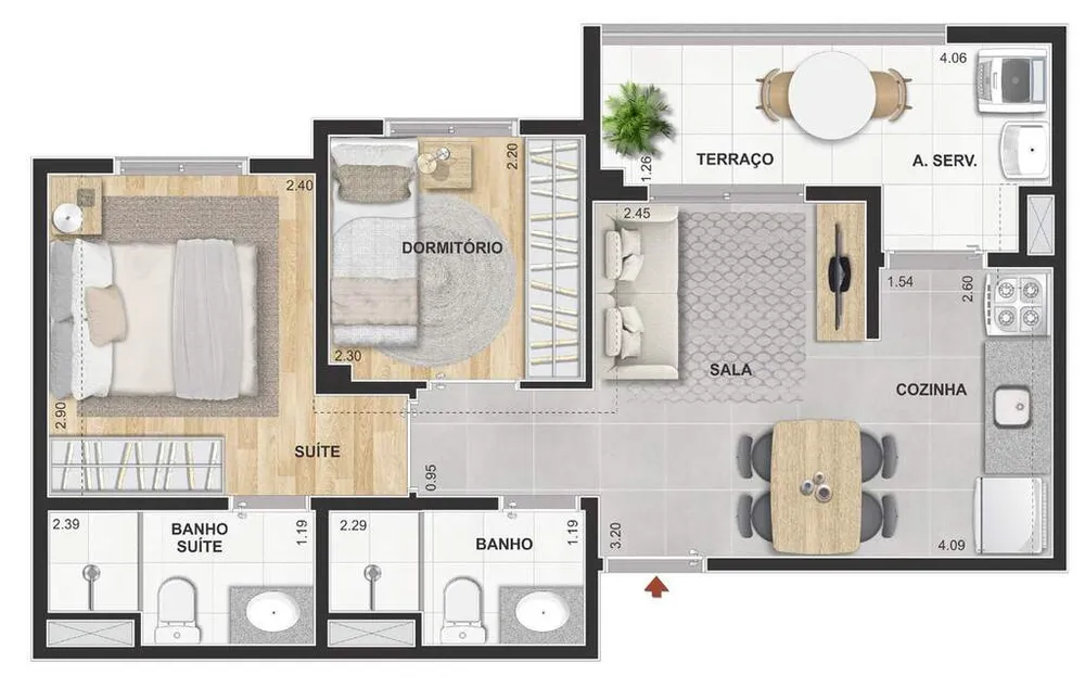Apartamento, 2 quartos, 47 m² - Foto 11
