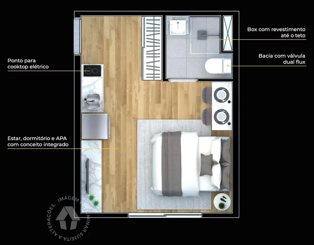 Apartamento, 1 quarto, 15 m² - Foto 5