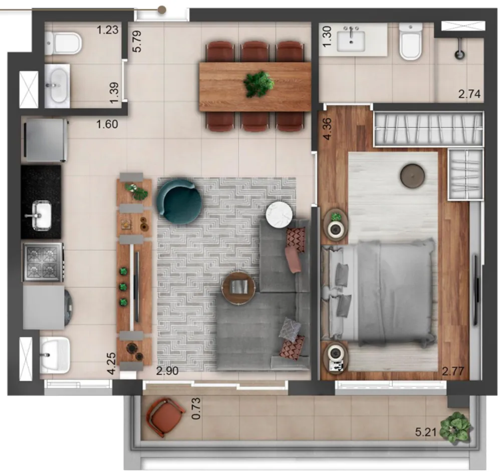 Apartamento, 1 quarto, 51 m² - Foto 8