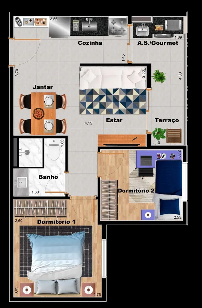 Apartamento, 3 quartos, 60 m² - Foto 6