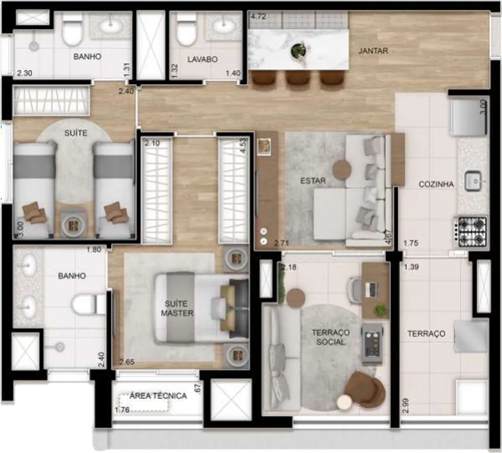 Apartamento, 2 quartos, 76 m² - Foto 7