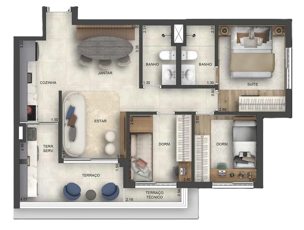 Apartamento, 2 quartos, 55 m² - Foto 8
