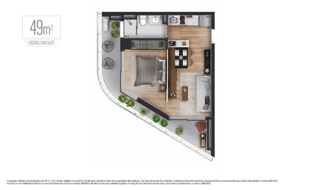 Apartamento, 1 quarto, 39 m² - Foto 3
